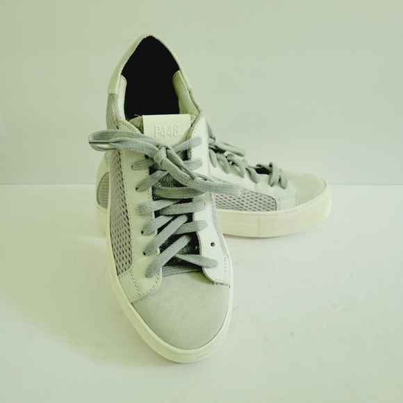 New P448 White&gray Suede, Leather Sneakers, Size 7,5 - Picture 1 of 5